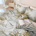 Light Gray Microfiber Duvet Cover King Size, Plant Minimalist Palm