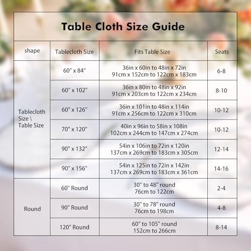 Fixwal 2 Pack 60 x 102 Inch Tablecloths Rectangle Ivory Table Cover