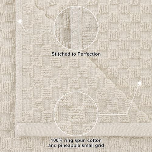 Homaxy 10 Pack 100% Cotton Kitchen Towels and Dishcloths Set, Beige