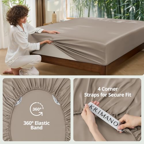 Cal King Fitted Sheet Only, Luxury Bamboo Viscose, 17" Deep Pocket