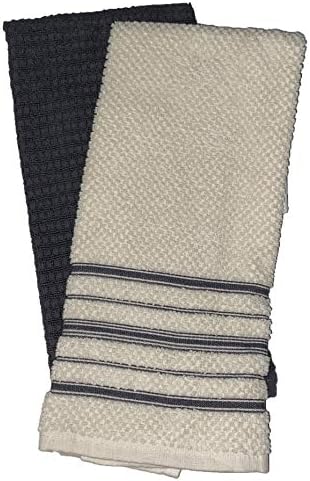 Set of 4, 100% Ring-Spun Terry Cotton Kitchen Dish Towels - 410 GSM, 2