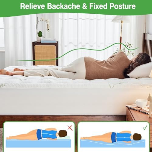 Queen Mattress Pad Cover, Viscose Made from Bamboo Pillow Top Cooling