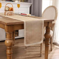Khaki Table Runner 13 x 120 inch Long with Beige Lacework