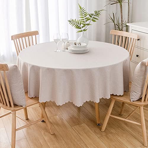 Jeloris Round Waterproof Tablecloth Spill-Proof and Stain Resistant