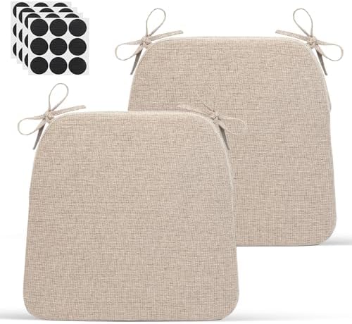 Chair Cushions for Dining Chairs - 17" x 16" x 2" D-Shaped Indoor Seat
