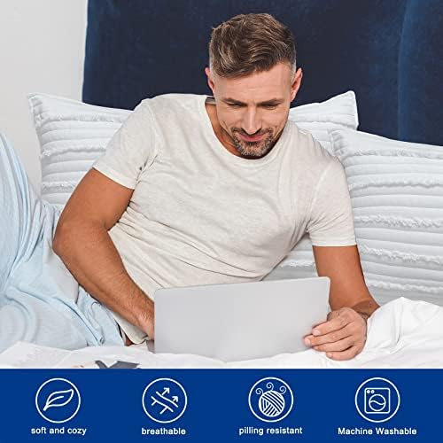BOSOWOS Queen Size Pillow Shams Set of 2, Ultra Soft Breathable 20 x