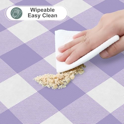 misaya Square Waterproof Vinyl Table Cloth, Flannel Backed Tablecloth