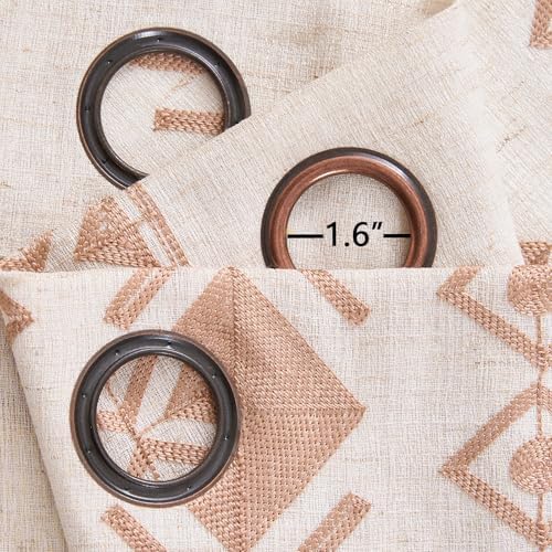 Boho Curtains 2 Panels for Living Room Geometric Patterned 96 Inch