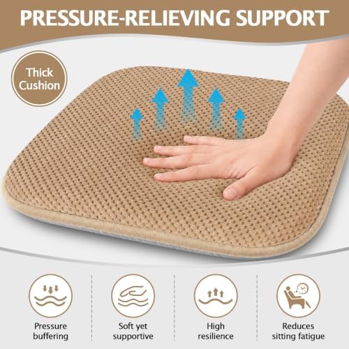 Khaki Outdoor Seat Cushions Memory Foam Patio Chair Cushion,17x15