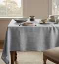 Farmhouse Linen Rectangular Tablecloth, Grey 54x108 Inch