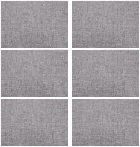 6 Piece Faux Leather Placemats for Dining Tables, Waterproof