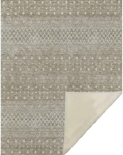 Addison Rugs ASB709 Taupe 50" x 70" Oversized Sherpa Throw Blanket