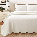 Cozy Line Home Fashions 100% Cotton Medallion Off White Matelasse