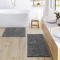 Nestl Bathroom Rugs Sets 2 Piece, Chenille Bath Mat Set - Machine