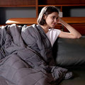 Syrinx Twin Size Weighted Blanket 10 lbs, 48'' x 72'', Dark Grey