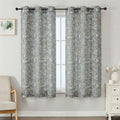 OWENIE Light Grey Printed Floral Curtains for Bedroom Living Room