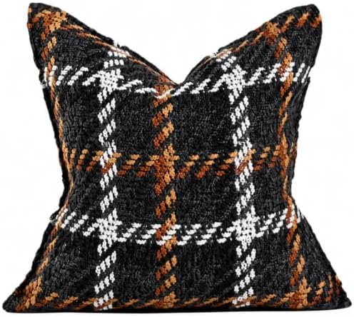1 Pcs 18x18 Indoor Brown Black Throw Pillow Cover Only