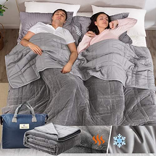OMYSTYLE Queen Size Weighted Blanket 80''x87''(30lbs, Double-Sided)
