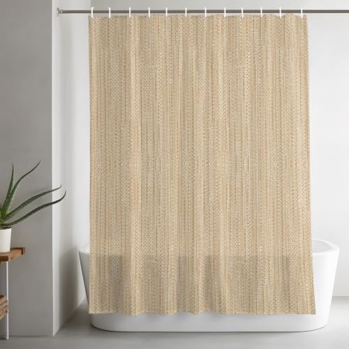 Teamery Shower Curtains Sets for Bathroom Decor Minimalist Light Khaki