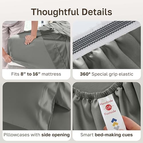 California Design Den Luxury 1000 Thread Count King Size Bed Sheets