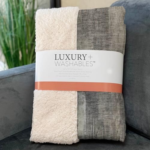 Addison Rugs ASB567 Taupe 50" x 70" Oversized Sherpa Throw Blanket