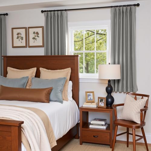Lazzzy Velvet Light Gray Curtains 63 Inches Long Thermal Insulated