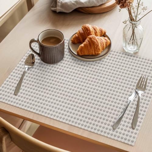 Modern Simple Styles Placemats Set of 8, Cotton Linen Fabric Place
