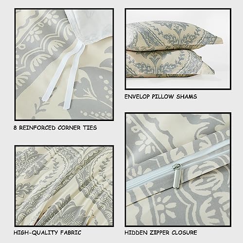 Bedduvit Cotton Duvet Cover Queen - Damask Queen Duvet Cover Set