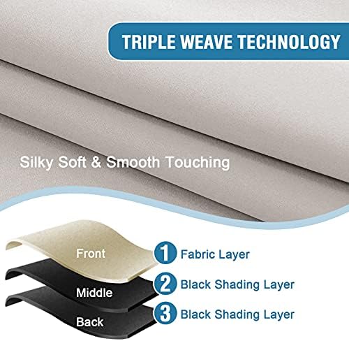 H.VERSAILTEX Oatmeal Blackout Curtains for Bedroom Thermal Insulated