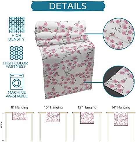 Florals Leaves Table Mats Set of 4 With Table Runner 90 Inches