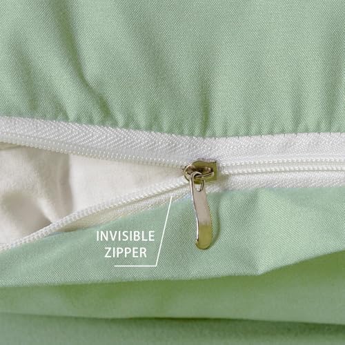 King Size Zipper Pillow Cases Set of 2,Light Sage Green,20x36 Inches