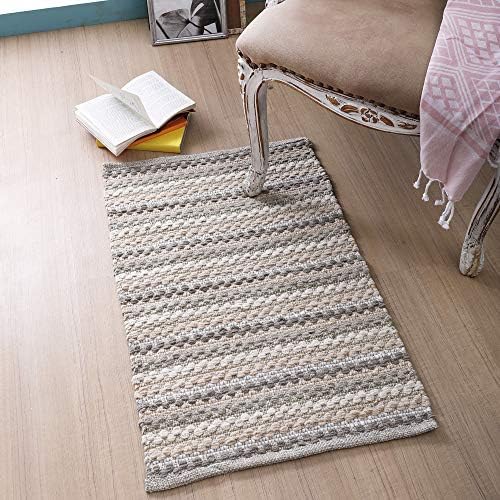 Ramanta Home Chenille Bath Mat Rug 24x36 inch - Linen Combo