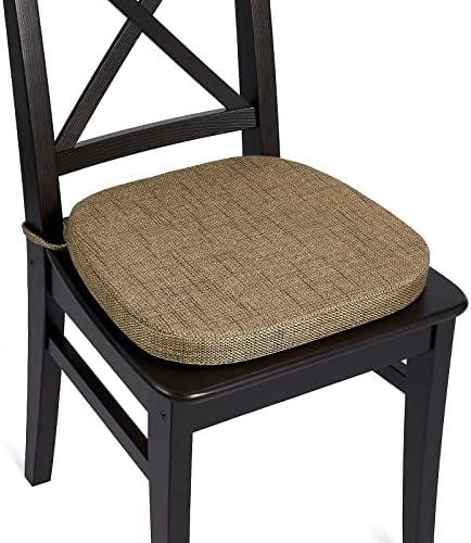 Tromlycs Dining Room Kitchen Chair Seat Cushion Pad 15x16 Inch Burlap