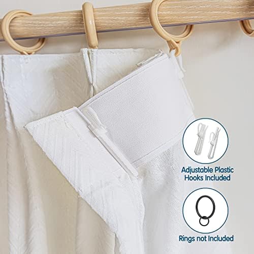 LETAU Sheer Off White Curtains 96 inches Long, Pinch Pleated Fish Bone