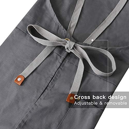 2 Pieces Pottery Apron,Split Apron with Adjustable Straps M-XXL,Black