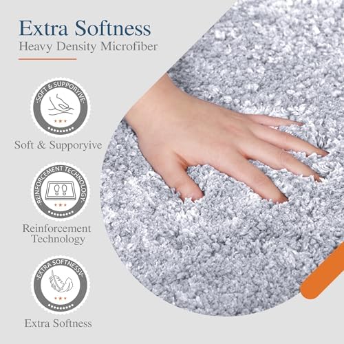 Walensee Large Bathroom Rug (24 x 60, Grey) Extra Soft and Absorbent