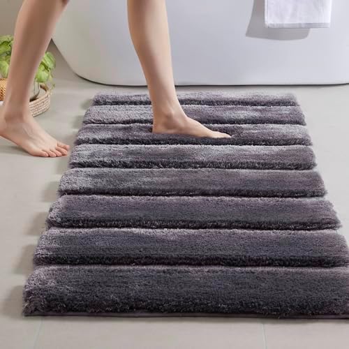 Madison Park Tufted Pearl Channel Absorbent Bathroom Rugs Non Slip