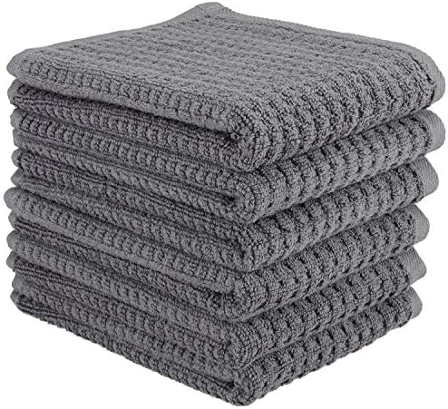 CRAFTSWORTH Cotton Kitchen Towels15 x 26" Charcoal Kitchen Hand Towels