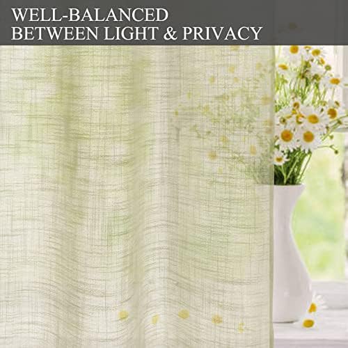 Fcosie Beige Linen Drapes 120 Inches Long Grommet Top Curtain Panel