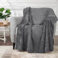 Cozy Chenille Sherpa Throw Blanket, Frost Gray, 50" x 60"