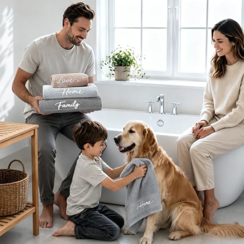 3 Piece Bath Towel Set Cotton Towels with Bath Hand Washcloth for