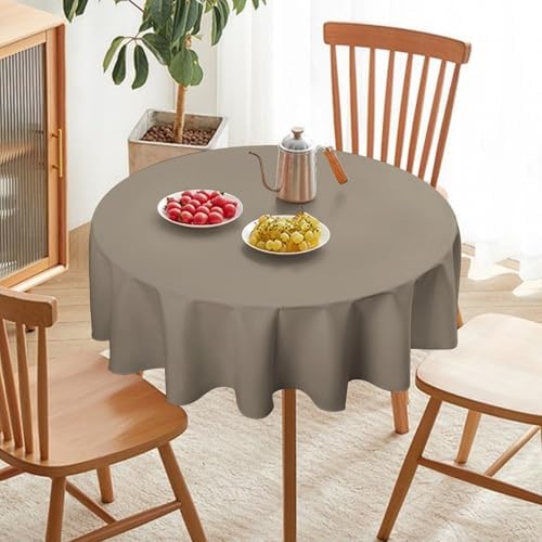 Solid Color Linen Beige Tablecloth Washable Dinng Table Covers