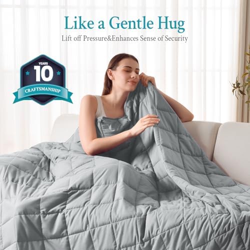 Topblan Cooling Weighted Blanket for Adults, 10 lbs 48 x 72 Twin Size