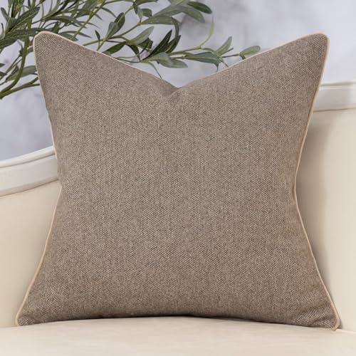 Yangest Neutral Floral Pillow Cover 20 x 20 Inches, Vintage Chenille