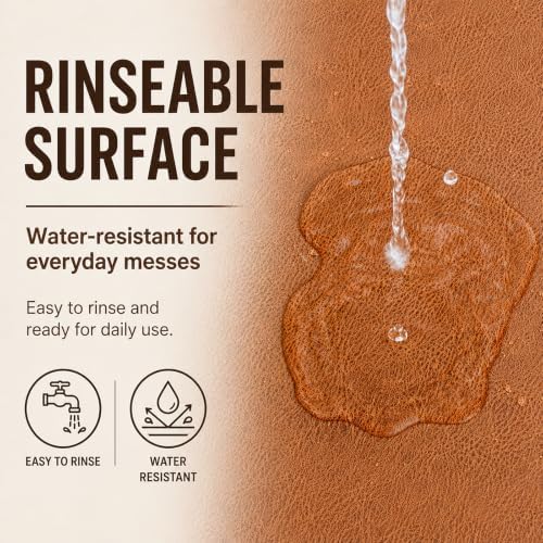 Bacgnyer Placemats Set of 6, Faux Leather Wipeable Washable, Ginger