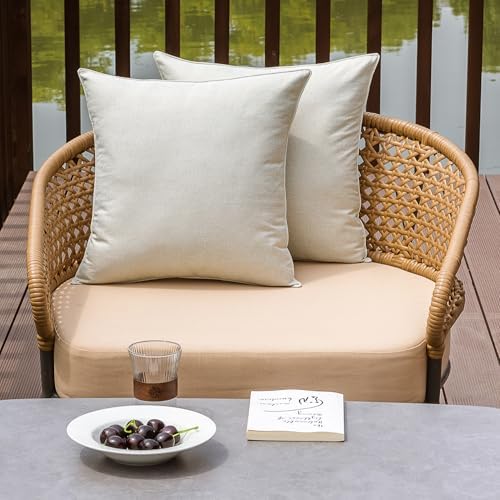 NiNi ALL Beige Outdoor Pillows Set of 2 Decorative Farmhouse