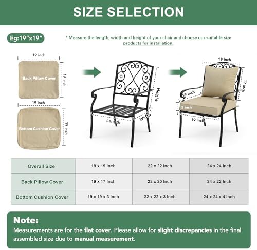 Summsun Outdoor Chair Cushions Set of 4, Faux Linen Patio Furniture