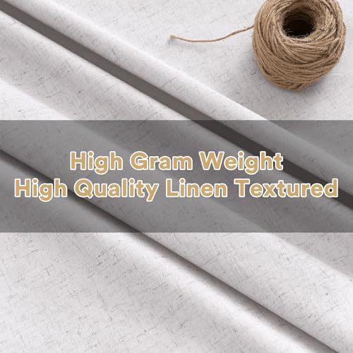 Princedeco Blackout Curtains Linen Blended 108 Inch Long Room