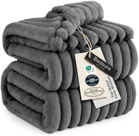 Bedsure Soft King Size Blankets for Bed Frost Gray 108"x90"