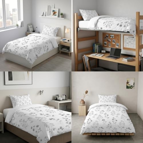Spring Floral Duvet Cover Queen Size,Quilt Cover 90"x90" with Zipper